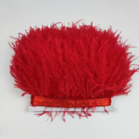 Frange de plumes d'autruche double couche de 15-18 cm en gros, accessoires DIY pour poignets de robes et ourlets de jupes de danse latine