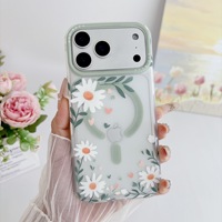 Coque de téléphone magnétique XP1000 à texture mate pour iPhone 17 Pro Max, motif floral, compatible avec Apple 16 Transparent 15 Pro, nouveau design floral