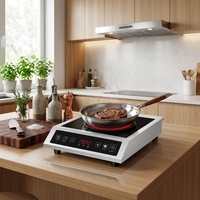 Kompor Induksi Komersial Daya Tinggi 3500W, Kompor Listrik Stainless Steel, Kontrol Sentuh, YLM-915R