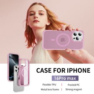 Nero opaco forte magnetico TPU <span class=keywords><strong>Cover</strong></span> del telefono per <span class=keywords><strong>iPhone</strong></span> 16 15 14 13 12 <span class=keywords><strong>11</strong></span> Pro Max per custodia Mobile Samsung - Product Image 6