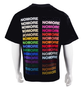 T-shirt 100 da uomo in cotone estate taglia grande ampia con gradiente stampa completa lettera posteriore 240 grammi peso tessuto all'ingrosso Spot - Product Image 4