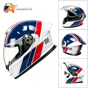 Casque de moto DOT Gold Lens Sun Visor Racing, casque intégral relevable avec grande aile arrière, léger et aérodynamique - Product Image 2