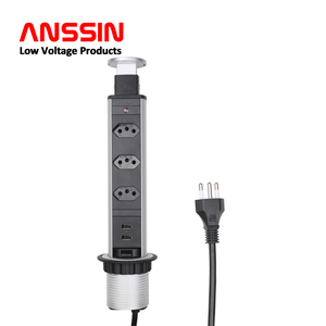 Prise de courant Pop up standard brésilienne avec 3 prises et prise de table électrique de charge USB Torre de Tomada - Product Image 1