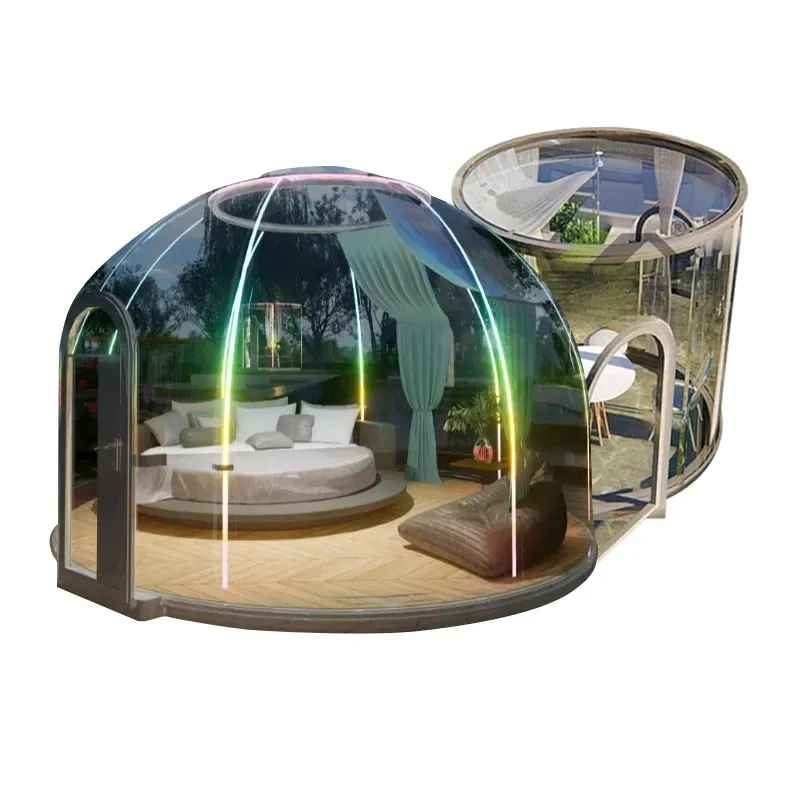 Venta caliente Nueva llegada PC Dome Hotel Carpa de cúpula de policarbonato Modular Prefab Dome House para Resorts Villa Garden