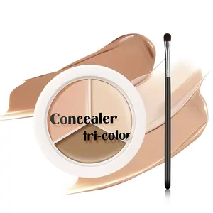 OEM ODM Make Up Tri-Color Concealer Corrector Natural Matte Nude Smokey Makeup Waterproof Long Lasting Foundation