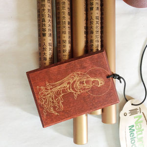 กระดิ่งลมสีทองและเงิน5หลอดเป็นมิตรกับสิ่งแวดล้อมของชาวพุทธเครื่องตกแต่งสวนด้วยฮวงจุ้ย35นิ้ว - Product Image 4