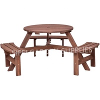 Ensemble table et chaises d'extérieur en bois massif moderne imperméable 6 places pour hôtel école cour utilisation