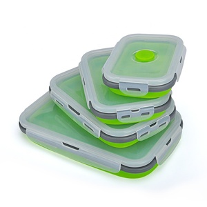 Boîtes à Lunch en Silicone hermétiques, récipients de stockage des aliments sans BPA avec couvercles en plastique pour enfants - Product Image 2