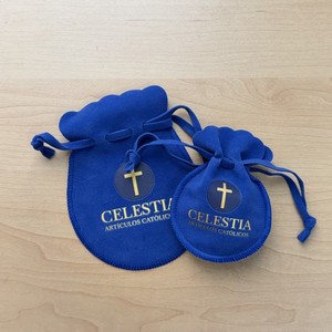 Reusable Luxury Light Blue Velvet Drawstring Bag Custom Logo Ring Packaging Bag Jewelry Gift Storage Pouch Bags - Product Image 3