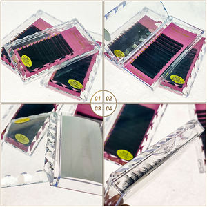 Suministros de extensión de pestañas de seda negra mate al por mayor J B C CC D DD L Extensión de pestañas rizadas con caja de embalaje de pestañas personalizada - Product Image 2