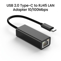 Adaptateur réseau filaire USB-C 2.0, carte LAN RJ45 10/100 Mbps pour ordinateur portable MacBook, ordinateur de bureau