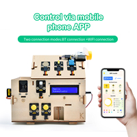 Kit de Démarrage Maison Intelligente DIY Keyestudio ESP32 pour Projets d'Automatisation, Maison en Bois Robot Électronique