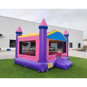Casa de Brinco Grande, Comercial y para Uso Doméstico, de PVC, 13x13 Pies, Color Rosa, Inflable, para Fiestas Infantiles - Product Image 1
