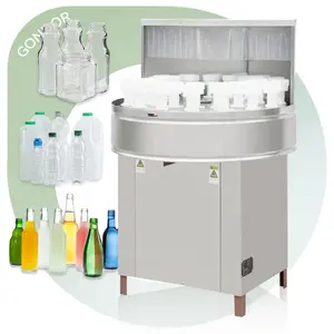 Semi-Automatische Roterende Recycle Plastic Kleine Industriële Glas Bier Wasmachine Glazen Fles Schoon Machine