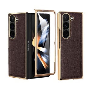 เคสโทรศัพท์แบบพับได้ลดราคา 40% สำหรับ Samsung ZFOLD เคสหนังลายก้อนกรวดเคลือบไฟฟ้าสำหรับ fold3/4/5/6 เคสแบบรวมและ s - Product Image 5