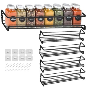 Organisateur de cuisine, étagère à épices murale, étagère suspendue à un niveau, organisateur de supports à épices pour ranger des pots d'articles de cuisine - Product Image 1