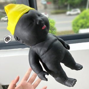 Large Black Doll Sand Filled, Plastic, Strong Stretching and Squeezing Toy, Non <b>Rebounding</b>, Decompression Toy - Product Image 2