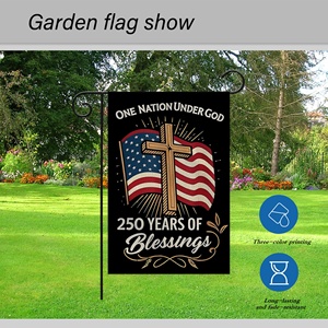 USA 250 Garden Flag 12x18 Christian Cross One <strong>Nation</strong> Under God Semiquincentennial Yard Decor Patriotic Outdoor Banner - Product Image 5