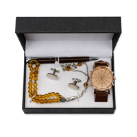 Ensemble formel classique pour homme, cravate en soie rayée, ceinture à boucle automatique, montre à quartz, coffret cadeau 3-en-1 pour homme d'affaires, pour mariage
