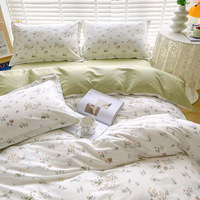 Housse de couette en coton 100% twill 40S certifiée Oeko-Tex, imprimé floral de lapin de dessin animé, qualité supérieure, ensemble de literie européen
