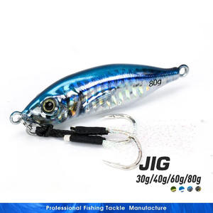 Leurre de pêche métallique Little Jack à effet lumineux 60G 80G, leurre de jigging imprimé en 3D pour lancer lent en bord de mer avec hameçons - Product Image 2