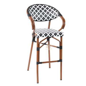 Tabourets de salle à manger empilables/extérieurs <span class=keywords><strong>Chaises</strong></span> de bar commerciales de patio avec accoudoirs <span class=keywords><strong>Chaises</strong></span> de bar bistrot français - Product Image 1
