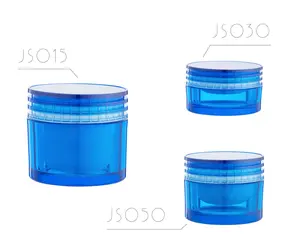 Jinshengホットセール高級ファクトリースカイブルー直販化粧品プラスチックジャー蓋付きローションボトル15ml 30ml