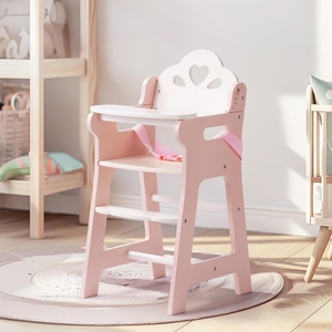 <span class=keywords><strong>Chaise</strong></span> <span class=keywords><strong>haute</strong></span> pliable moderne Montessori <span class=keywords><strong>en</strong></span> <span class=keywords><strong>bois</strong></span> massif pour poupées de 18 pouces, utilisation <span class=keywords><strong>en</strong></span> cuisine, ceinture de sécurité et repose-pieds, jeu d'imitation - Product Image 5