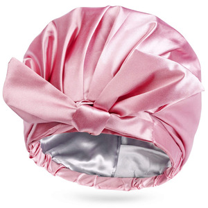 SOLPOP <span class=keywords><strong>Bonnet</strong></span> <span class=keywords><strong>de</strong></span> Douche Réutilisable <span class=keywords><strong>de</strong></span> Luxe en Satin Double Couche Imperméable <span class=keywords><strong>pour</strong></span> Femmes, Grande Taille, Réglable, <span class=keywords><strong>pour</strong></span> Cheveux Longs - Product Image 6