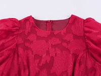 TAOP&ZA Nouvelle Collection Été 2026 – Robe Longue Midi Chic et Élégante à Col Rond, Manches Courtes Bouffantes, Coupe Ajustée, Couleur Unie 10605