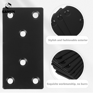 Staffe <span class=keywords><strong>Angolari</strong></span> Nere in Acciaio Inossidabile, Piastre Metalliche Piatte <span class=keywords><strong>per</strong></span> Riparazione Mobili in Legno, Staffe di Supporto e Montaggio - Product Image 2