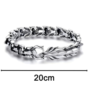 Pulsera de Dragón de Aleación Chapada en Oro y Plata de Alta Gama, Estilo Vintage, Unisex, para Hombre, Amuleto de Buena Suerte - Product Image 4