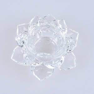 120mm Cheap Crystal <strong>Lotus</strong> <strong>Candle</strong> <strong>Holder</strong> , Glass Flower <strong>Candle</strong> Stand <strong>Candle</strong> Stick - Product Image 6