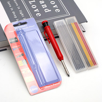 Crayon de marquage professionnel pour le travail du bois à pointe longue en plastique pour trous profonds, avec mine en graphite de 2,8 mm