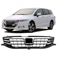 Rejilla delantera cromada para Honda Odyssey, color negro brillante, de alta calidad, 2009, 2010, 2011, 2012