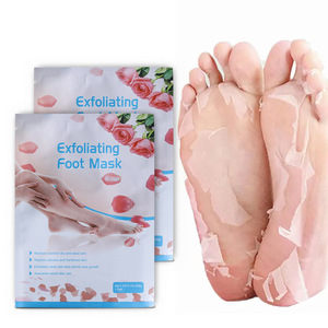 Mascarilla exfoliante para pies con extracto de rosa, 1 par, para el cuidado de la piel seca y agrietada - Product Image 1