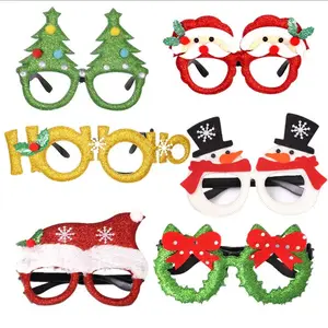 Divertido Marco de gafas de Navidad divertido brillo fiesta eyepacks niños adultos lindo Navidad decoración disfraz foto Prop anteojos