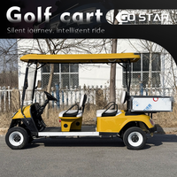 Carrito de Golf de 4 Pasajeros Equipado con Batería de Plomo-Ácido, Plataforma de Carga Grande, Vehículo de Doble Uso para Pasajeros y Carga, Ideal para Villas y Parques