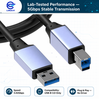 Câble USB 3.0 B LUNGKAY 5 Gbit/s SuperSpeed pour imprimante/scanner/transfer de données, disque dur externe/station d'accueil, longueur 1M-3M, OEM personnalisé