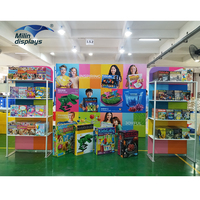 Expositor de Pared con Iluminación LED de Aluminio Ligero y Portátil, Expositor de Marca con Caja de Luz para Stand de Exhibición con Estantes