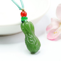 Pendentif en jade Ximang Hotian 2026, collier en jaspe vert épinard, livraison en gros directe usine S2062101
