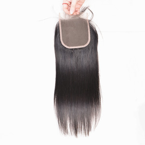 2021 popolare Brasiliana Diritta Del Merletto Dei Capelli Chiusura Con 3 Fasci di Capelli, Pacchi Dei Capelli Vergini Con Chiusura Del Merletto - Product Image 6