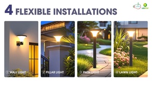 Lámpara Solar de Jardín Multifuncional Elegante y Popular con 3 CCT Seleccionables, para Caminos y Paredes Exteriores, con Control Remoto - Product Image 2