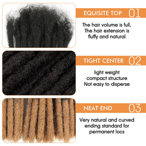 All'ingrosso indiano Afro crespo riccio 100% vergine extension capelli umani 0.4cm 0.6cm <span class=keywords><strong>Loc</strong></span> fatto a mano all'uncinetto Dreadlock doppia trama - Product Image 3