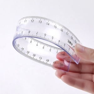 Juego de reglas de dibujo de escala Flexible de PVC de 20cm herramientas de medición de plástico para escuela y oficina estacionarias - Product Image 6