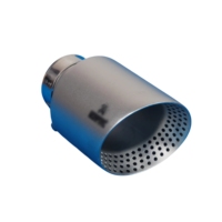 Punta de Escape de Acero Inoxidable Pulido con Chorro de Arena de 4 Pulgadas para Modificación de Coche, Tubo de Silenciador Estilo Ak