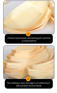Barco de madeira de sushi de venda quente, barco/cone/prato de madeira de pinho natural descartável biodegradável e ecológico para festas - Product Image 6