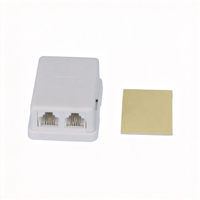 Boîtier de connexion téléphonique 6P2C, double port, boîtier de jonction de bureau, boîtier ABS, contact en cuivre pur, connecteur de fil mural pour ligne fixe