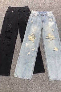 Pantalon en <span class=keywords><strong>jean</strong></span> coupe droite Old <span class=keywords><strong>Dad</strong></span> Cowboy, nouveau style, pour étudiantes, taille mi-haute, coupe régulière, amincissant, sportif, longueur cheville, neuf pièces - Product Image 2