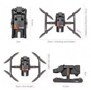 โดรนบังคับวิทยุแบบ4K 3แกน, โดรนแบบมืออาชีพพับได้พร้อมหน้าจอในระยะไกล - Product Image 2